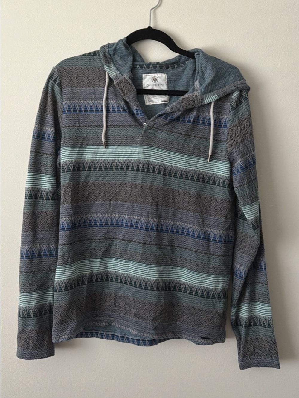On The Byas Men's Striped Hooded Pullover